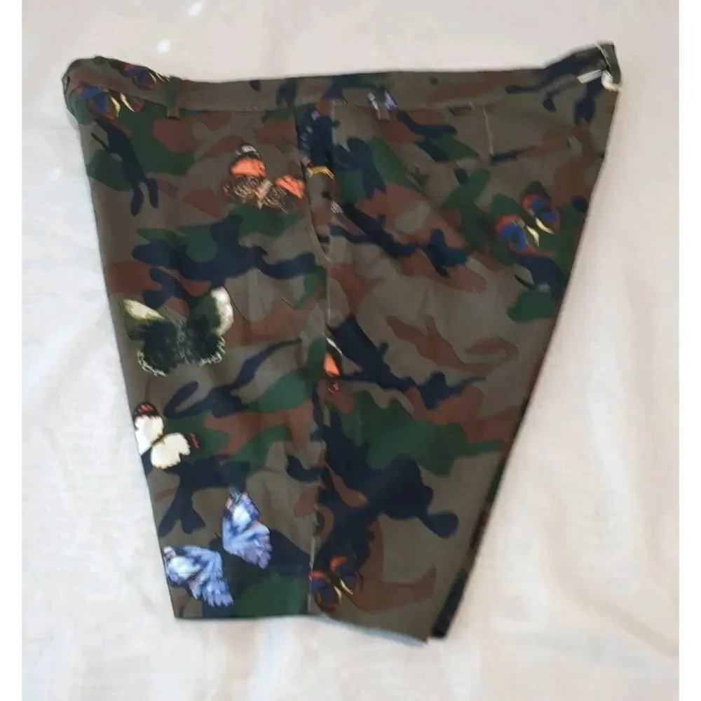 Paisley & Gray Mens 38 Slim Fit Casual Shorts Camo Butterfly Print Resortware